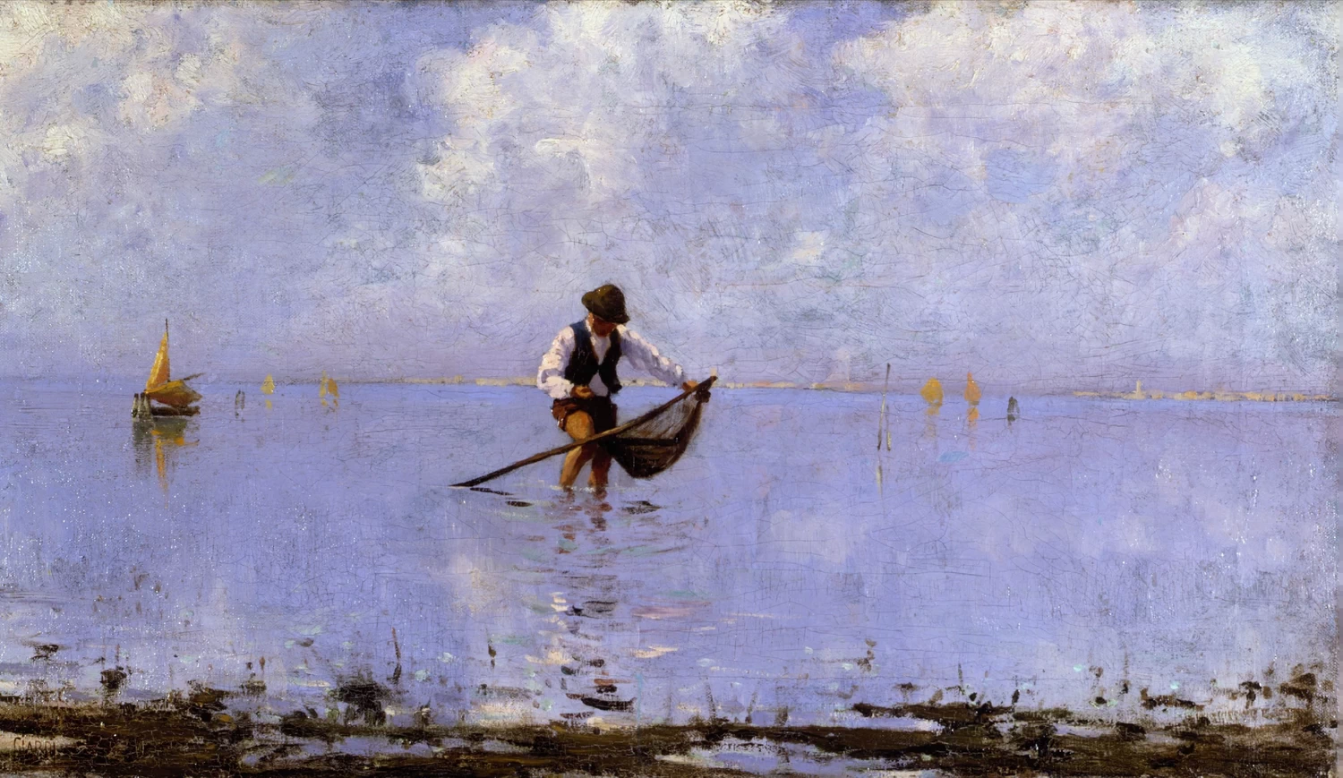 Laguna di Venezia con pescatore - Fondazione Cassa di Risparmio delle Provincie Lombarde Milano